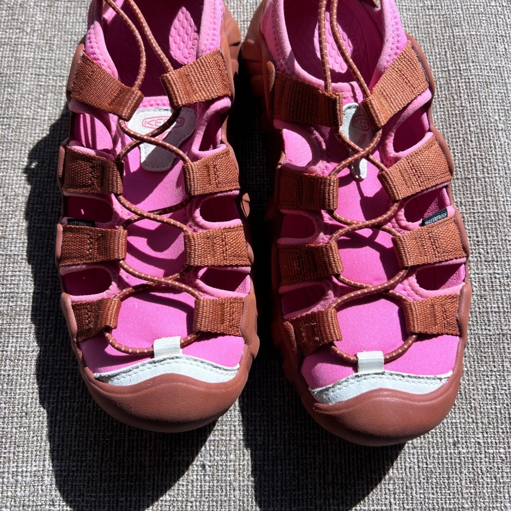 KEEN Hyperport H2 Sandal Women 8.5 Pink Brown Good Waterproof Bungee Hiking